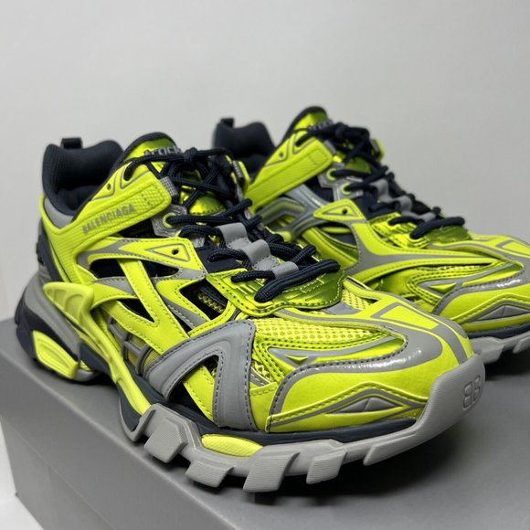 Balenciaga Track.2 Open Men's Sneakers Size 41 EU / 8 US Metallic Green Grey - Picture 1 of 6